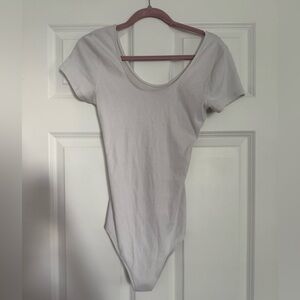 Abercrombie & Fitch White Ribbed Bodysuit